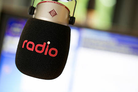 Mikrofon mit Radio-Branding